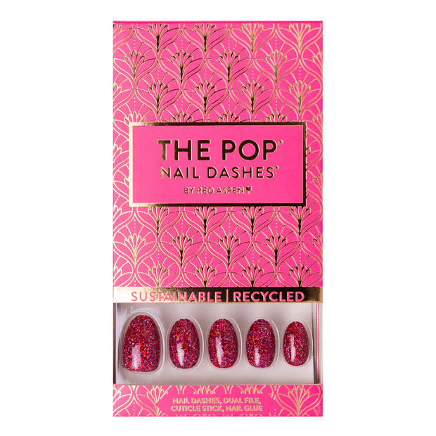 RED ASPEN NAIL DASHES- Pop Some Bubbly, Pancha (short almond)