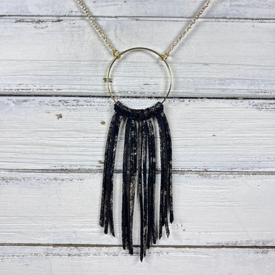 ASH (NECKLACE) - Leather Necklace   ||  <BR> CHAMPAGNE NORTHERN LIGHTS