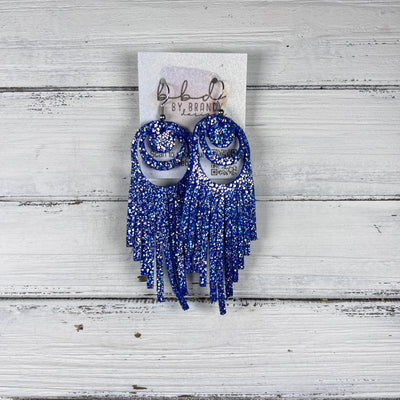 AURORA - Leather Earrings  ||  <BR>  SPARKLE BLUE