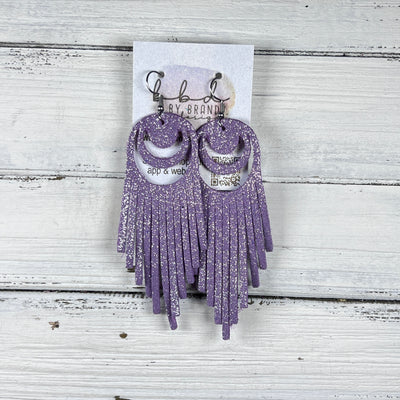 AURORA - Leather Earrings  ||  <BR>  SHIMMER LAVENDER