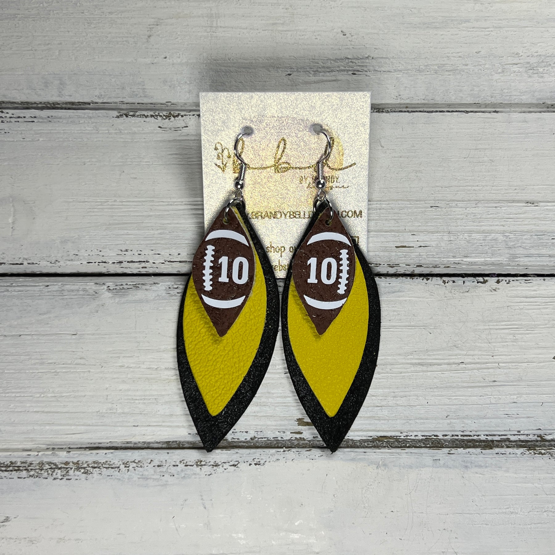 Yellow sales leather earrings