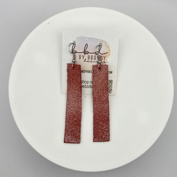 FINN - Leather Earrings  ||  SHIMMER RED