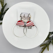 JULIA - Leather Earrings OR Necklace || CANDY CANE STRIPES (* 3 options available)