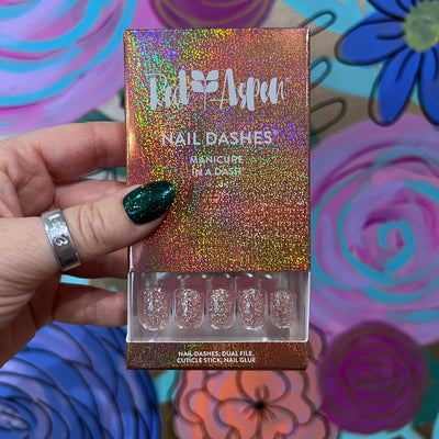 RED ASPEN NAIL DASHES- Jayli's Gown (short square)