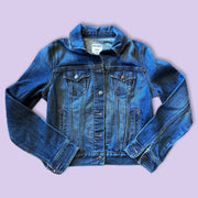 UPCYCLED Hand-Painted Denim Jacket by  Brandy Bell - MEDIUM *Glitter detail