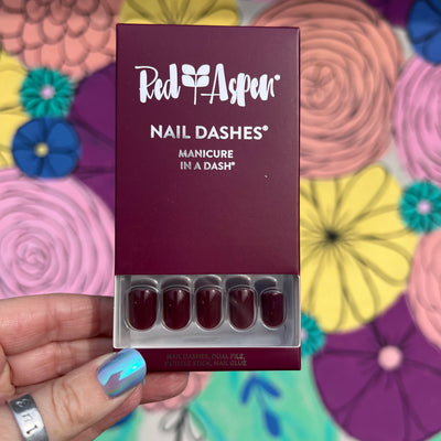 RED ASPEN NAIL DASHES- Purple Rae (Short Square)