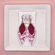 DOORTHY -  Leather Earrings  ||   <BR> MATTE RED, <BR> PINK & RED LIPS (FAUX LEATHER), <BR> PINK & WHITE STRIPES