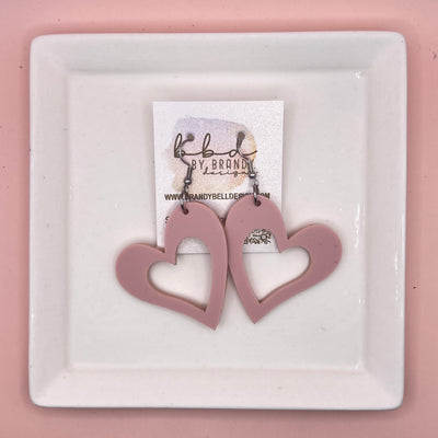 ACRYLIC OPEN HEART- Acrylic Earrings ||  BLUSH PINK