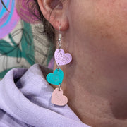 ACRYLIC CONVERSATION HEARTS - Acrylic Earrings ||  ANTI-VALENTINE <BR> STUPID CUPID, BITE ME, & UGH.