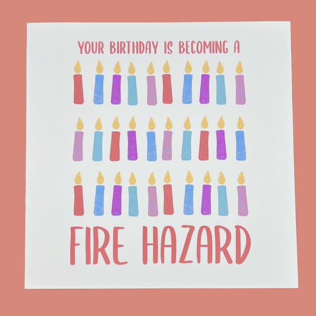 GREETING CARD by Brandy Bell ||  Hand-drawn & printed in the USA - Your birthday is becoming a fire hazard