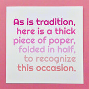 GREETING CARD by Brandy Bell ||  Hand-drawn & printed in the USA - AS IS TRADITION... (pink)