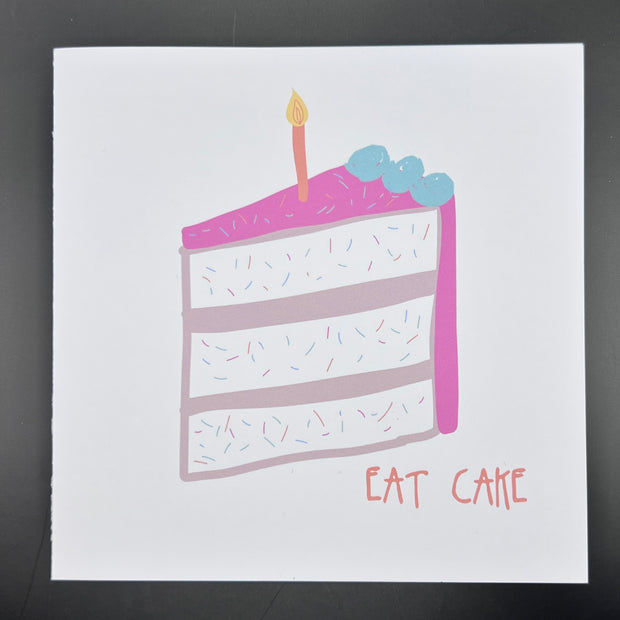 GREETING CARD by Brandy Bell ||  Hand-drawn & printed in the USA - EAT CAKE.