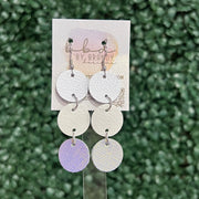 DAISY - Leather Earrings  ||    <BR> MATTE WHITE, <BR> PEARLE WHITE, <BR> IRIDESCENT WHITE SAFFIANO