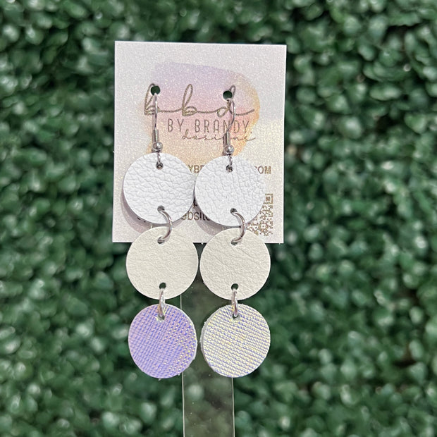 DAISY - Leather Earrings  ||    <BR> MATTE WHITE, <BR> PEARLE WHITE, <BR> IRIDESCENT WHITE SAFFIANO