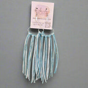 ASH  - Leather Earrings   ||  <BR> SILVERY BLUE