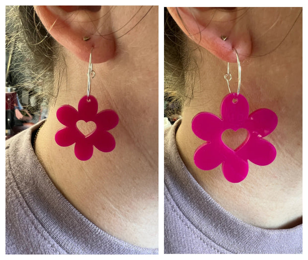 Blush Pink Acrylic Flower on hoop