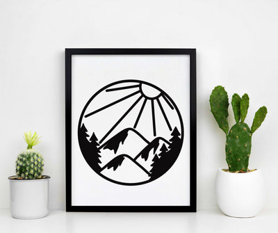 WNC FUNDRAISER PRINT- Original Artwork by Brandy Bell  : MOUNTAINS  (Choose print size)