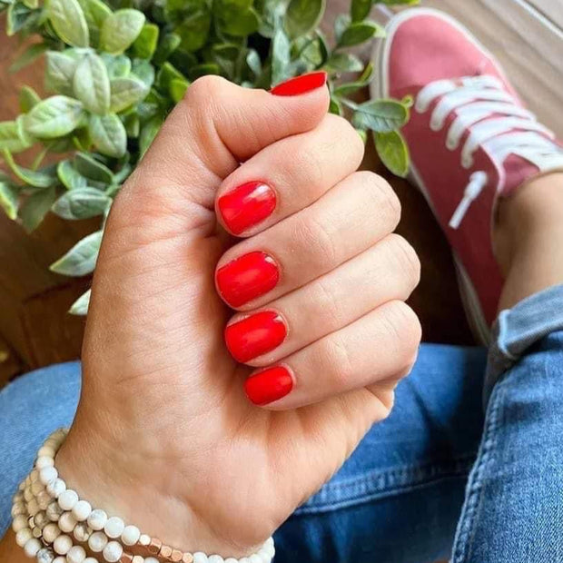 RED ASPEN NAIL DASHES- Tulips for Tiffani (Short Square)