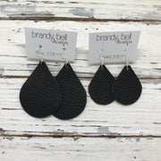 ZOEY (3 sizes available!) -  Leather Earrings  ||  GRAY BRAIDED