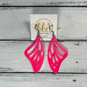 BUTTERFLY WINGS -  Earrings  ||   <BR> WATERPROOF, SEMI-TRANSPARENT JELLY MATERIAL <BR> NEON PINK