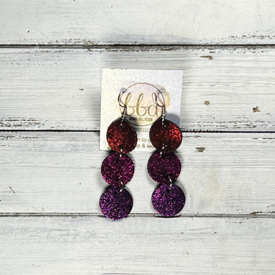 DAISY -  Leather Earrings  ||   <BR> SHIMMER RED, <BR> SHIMMER MAGENTA, <BR> SHIMMER FUCHSIA