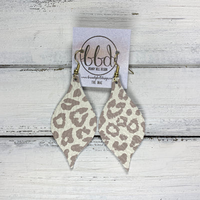 MAE - Leather Earrings  ||  NUDE LEOPARD