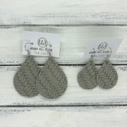 ZOEY (3 sizes available!) -  Leather Earrings  ||  GRAY BRAIDED