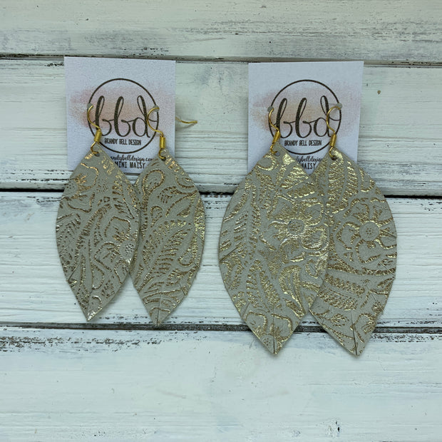 MAISY - Leather Earrings  ||  <BR> MOROCCAN TILE