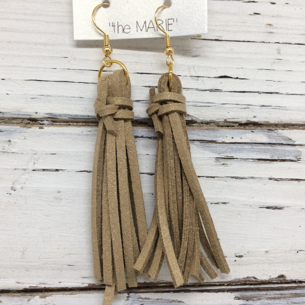 Suede tassel deals earrings