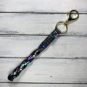 BRAIDED KEYCHAIN - Leather Braided Keychain  ||  METALLIC ANTIQUE MERMAID  (GOLD)