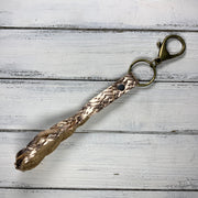 BRAIDED KEYCHAIN - Leather Braided Keychain  ||  METALLIC ROSE GOLD BRAID